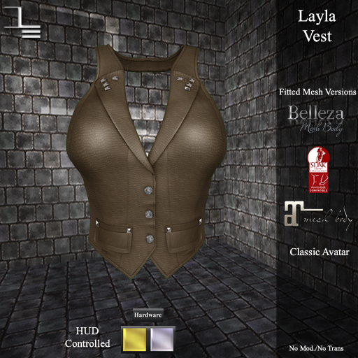 DE Designs - Layla Vest - Tan Leather