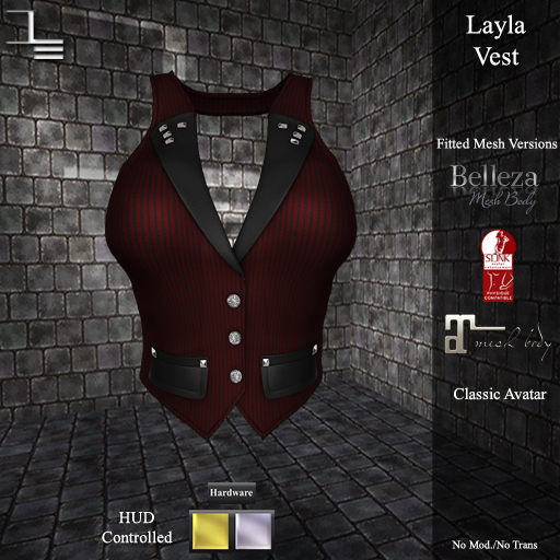 DE Designs - Layla Vest - Red Pinstripe