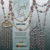 EarthStones Crystal Rain Jewelry Set - Rose (wear me)