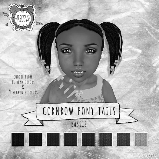 .{Recess}. - Cornrow  Pony Tails [1 - Black]