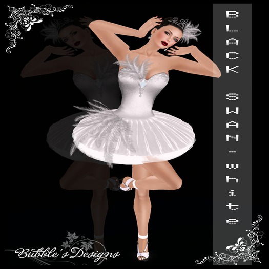Bubble's Designs-BLACK SWAN-WHITE