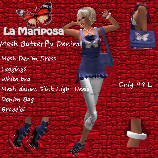 *Mari* Denim Mesh Outfit