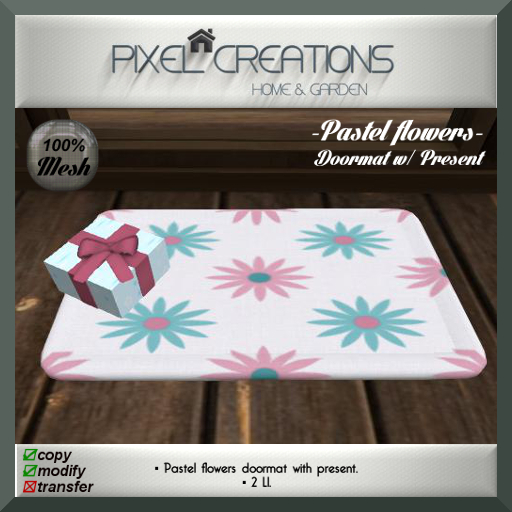 [PC] PASTEL FLOWERS - DOORMAT W/PRESENT (Mesh) (Boxed)