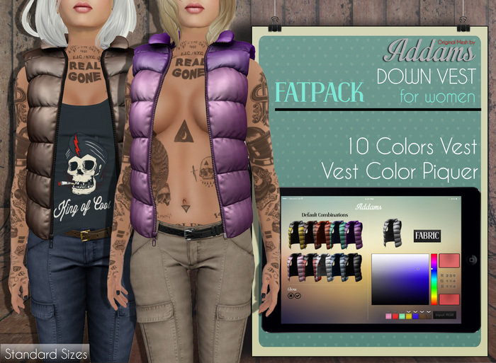 Addams // Down Vest for Women w/ HUD