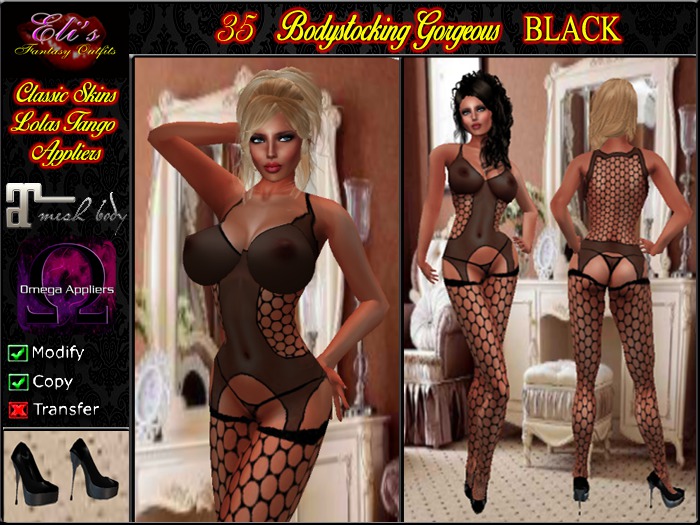 35 Bodystocking Gorgeous Black