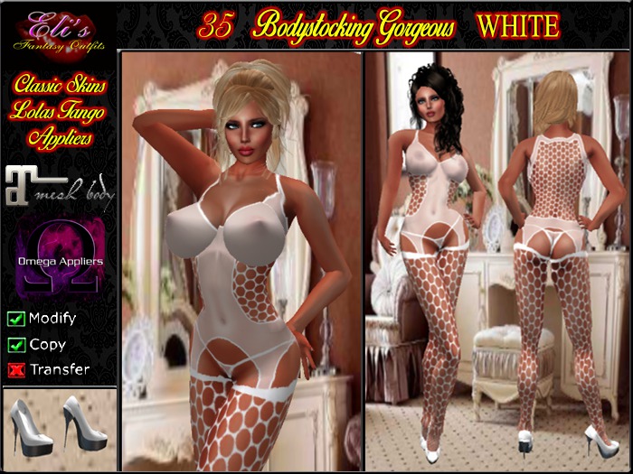 35 Bodystocking Gorgeous White