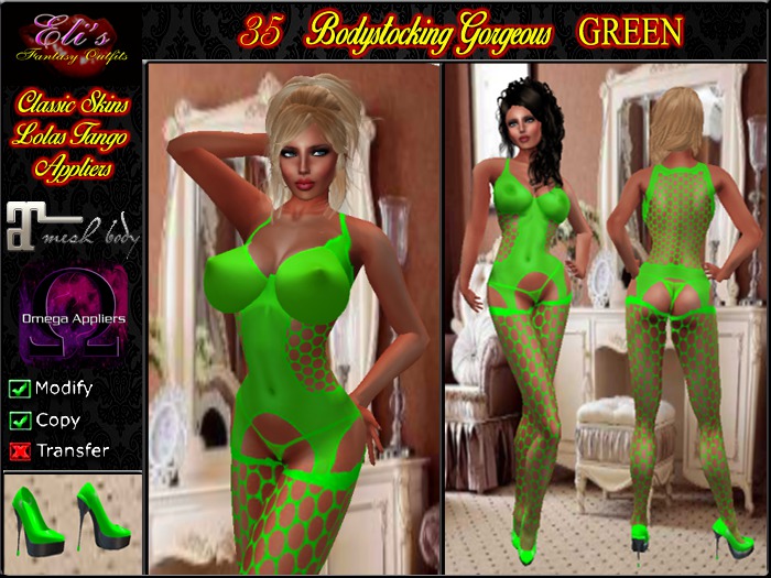 35 Bodystocking Gorgeous Green