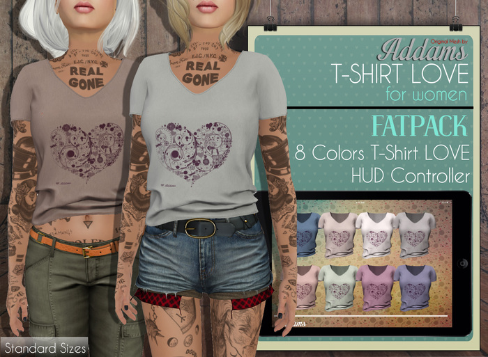 Addams // T-Shirt Love for Women // FATPACK