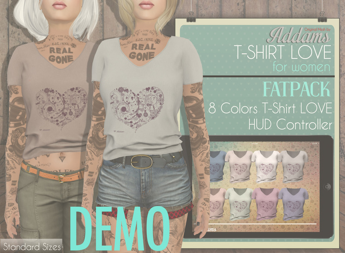 Addams // T-Shirt Love for Women // FATPACK // DEMO