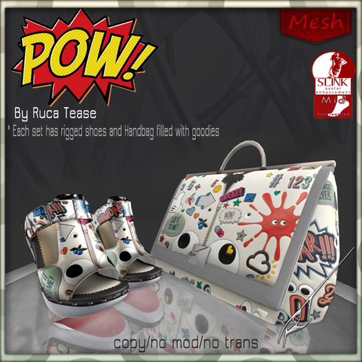 RT  " POW" HANDBAG SHOE SET  open me