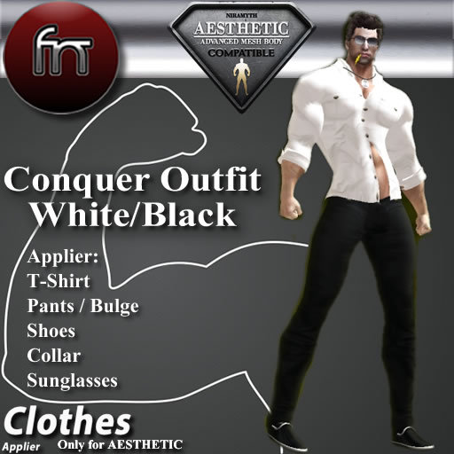 [FN] Aesthetic Conquer Outfit T-White/J-Black -Box-