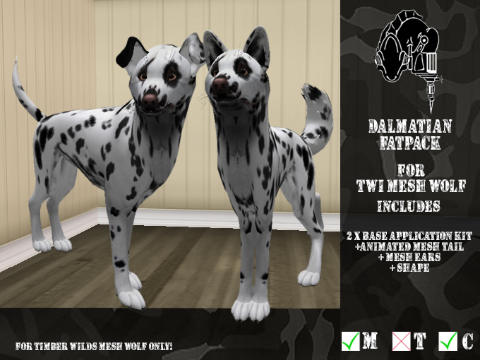 Second Life Marketplace - *CMFL* TWI WOLF- Dalmatian Fatpack (boxed)