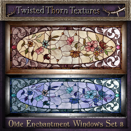 ~TTT~ Olde Enchantment Stained Glass Set 3