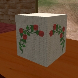 Pigeon Basket Small White Weave Roses v1.1
