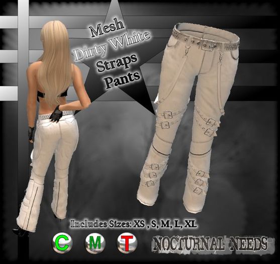 Dirty White Straps Pants