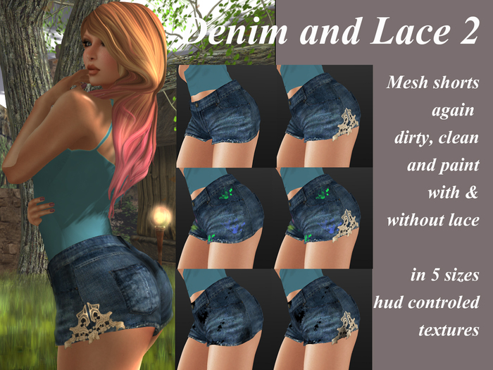 HB Denim Shorts Lace 2