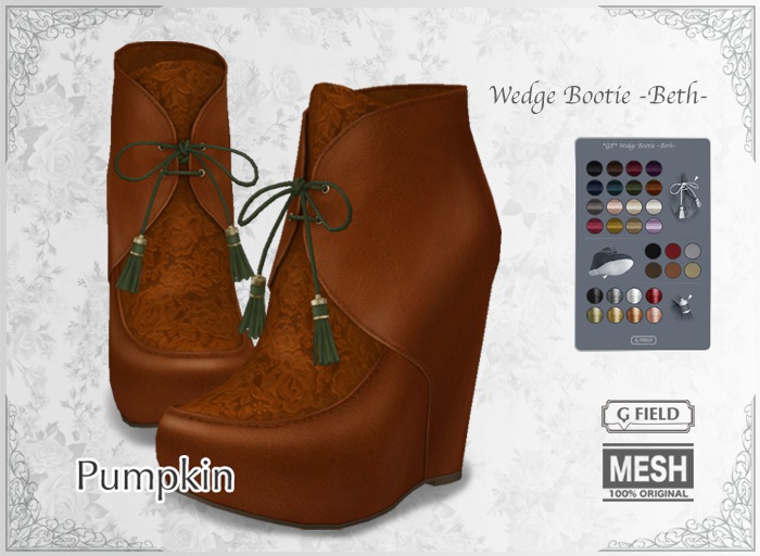 *GF* Wedge Bootie "Beth" -pumpkin- BOX