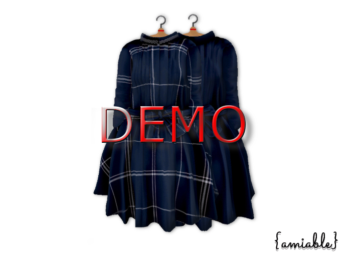 {amiable}Mesh Bow Check Flared One-piece(DEMO)