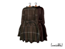 {amiable}Mesh Bow Check Flared One-piece_BR