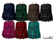 {amiable}Mesh Bow Check Flared One-piece(FAT PACK)