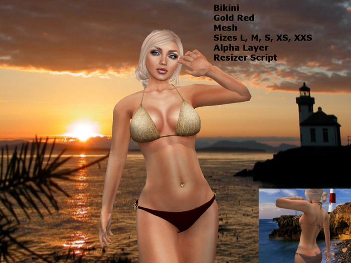 Bikini Gold Red