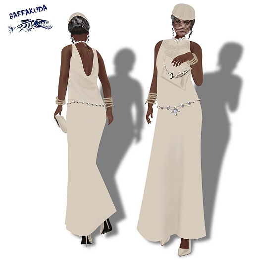 Drape Back Long Dress V4 New