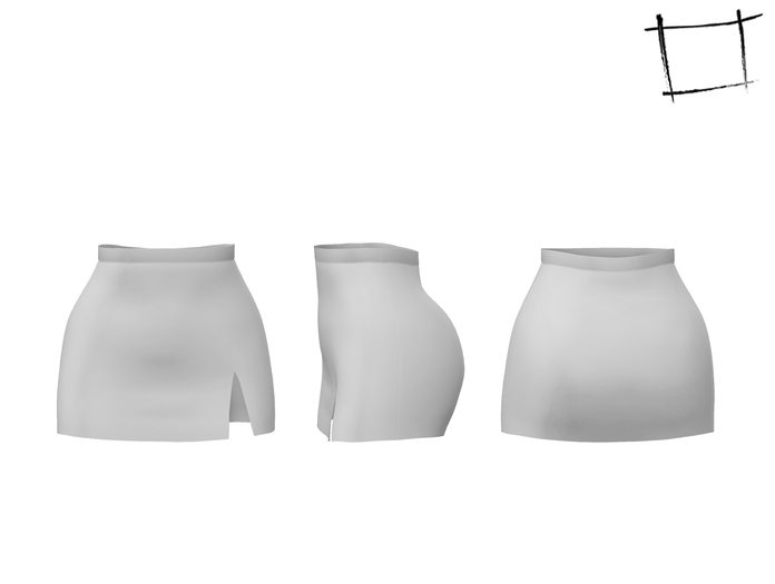 WC187 WCanvas High Waist Mini Skirt With Side Slit