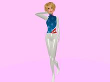 USA White Latex Catsuit