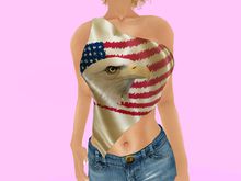 Gold Satin USA Drape Shirt