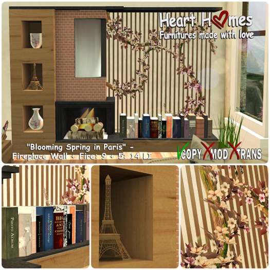 "Blooming Spring in Paris" Fireplace Wall