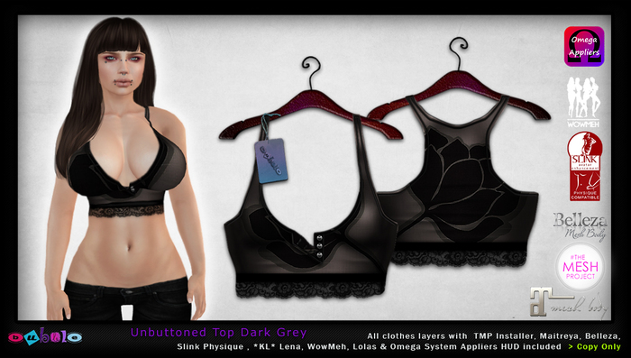 [ bubble ] Unbuttoned Top Dark Grey