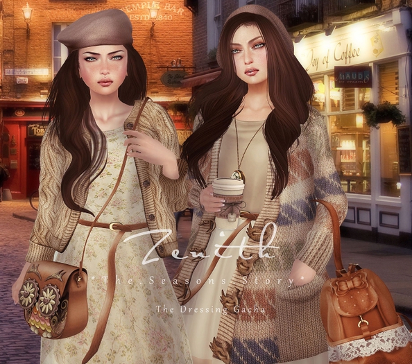 =Zenith=(Begie)sweater short coat & Owl Bag - RARE