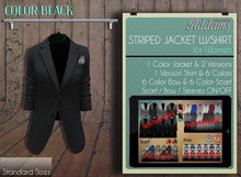 Addams // Striped Suit Jacket with Shirt for Women // Black
