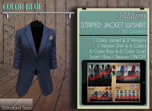 Addams // Striped Suit Jacket with Shirt for Women // Blue