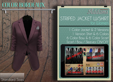 Addams // Striped Suit Jacket with Shirt for Women // Bordeaux