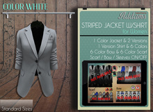 Addams // Striped Suit Jacket with Shirt for Women // White