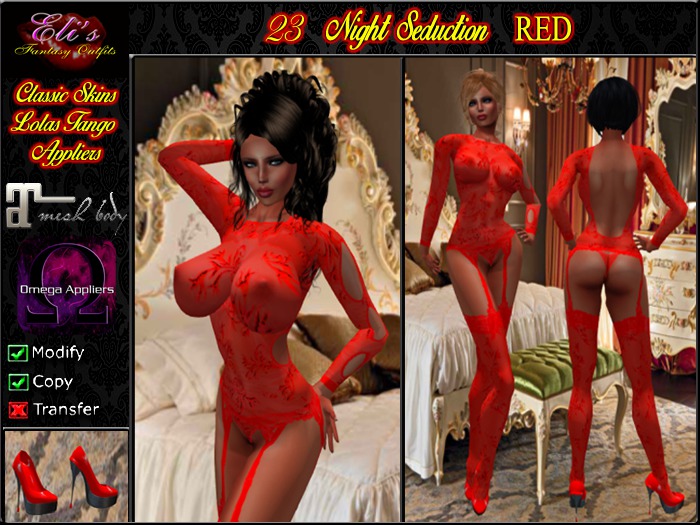 23 Night Seduction Lingerie Red