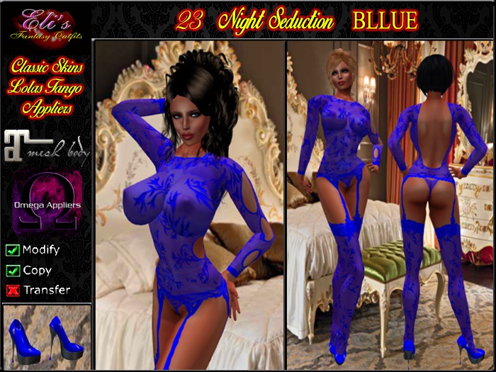 23 Night Seduction Lingerie Blue