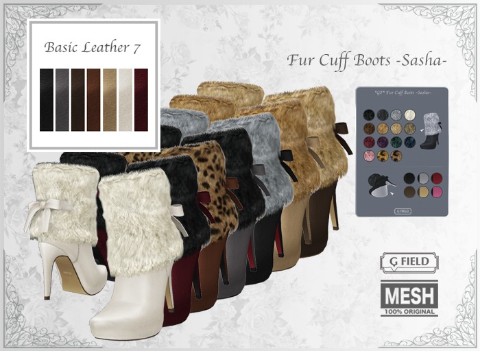 *GF* Fur Cuff Boots "Sasha" -basic 7 pack- BOX