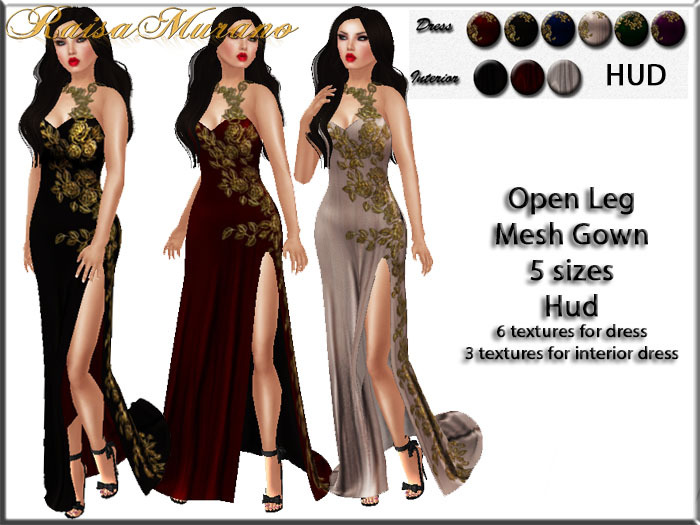 *Raisa* Open Leg Mesh Dress - HUD 6 textures