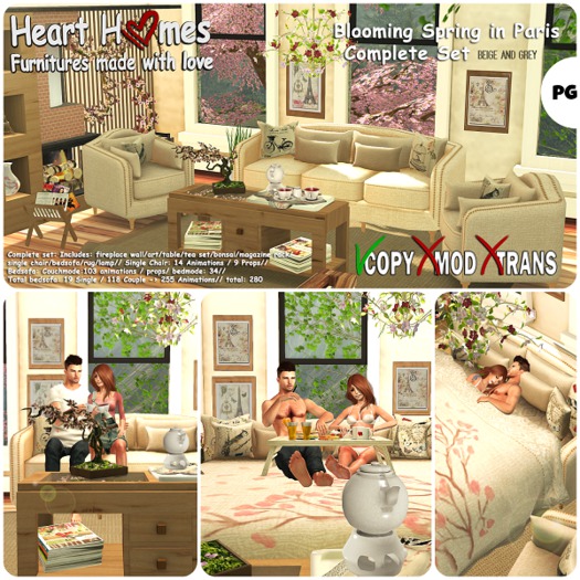 "Blooming Spring in Paris" Couple Living Room (PG, Box) 1.3