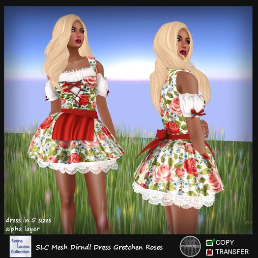 SLC Mesh Dirndl Dress Gretchen Roses 