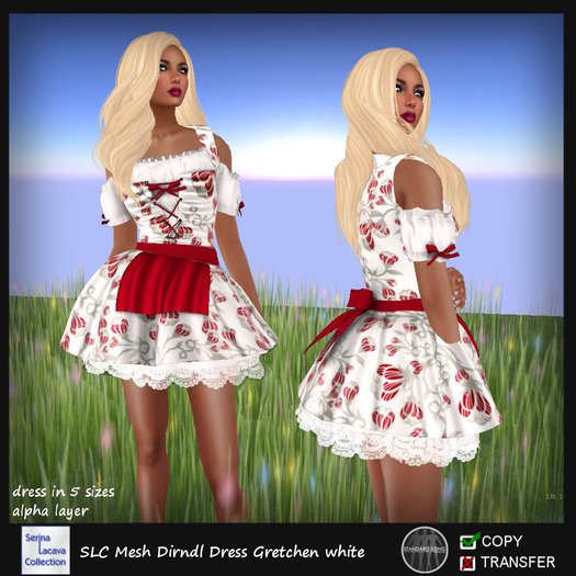 SLC Mesh Dirndl Dress Gretchen white 