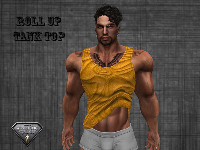 Roll Up Tank Top Yellow Leather