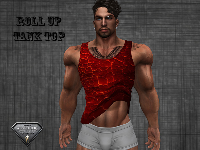 Roll Up Tank Top Cracked Red