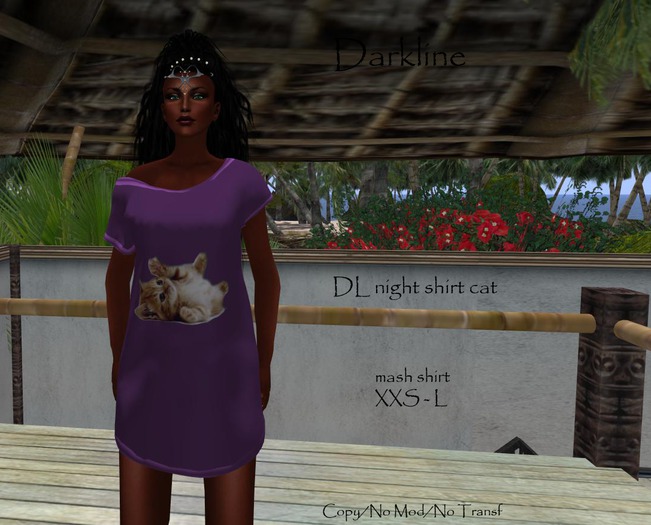 <==DARKLINE==>Night Shirt cat