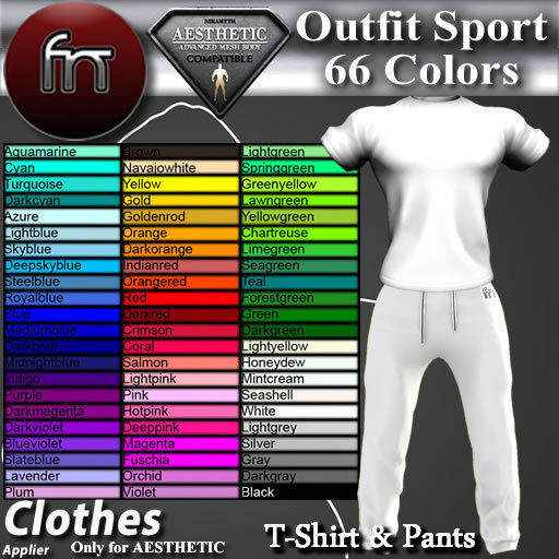 [FN] Aesthetic Sport Outfit 66 Colors -Box-