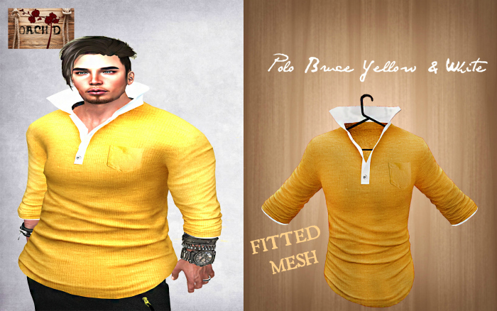 Polo Bruce_Yellow&White
