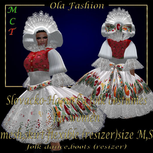 Slovacko-Hanacky folk costumes mesh (red)