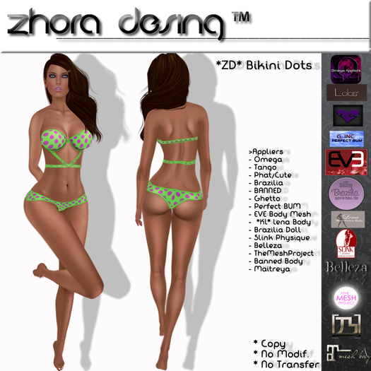 *ZD* Bikini Dots Green